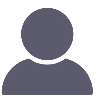 Grå cirkulær silhuet af en person på en hvid baggrund.