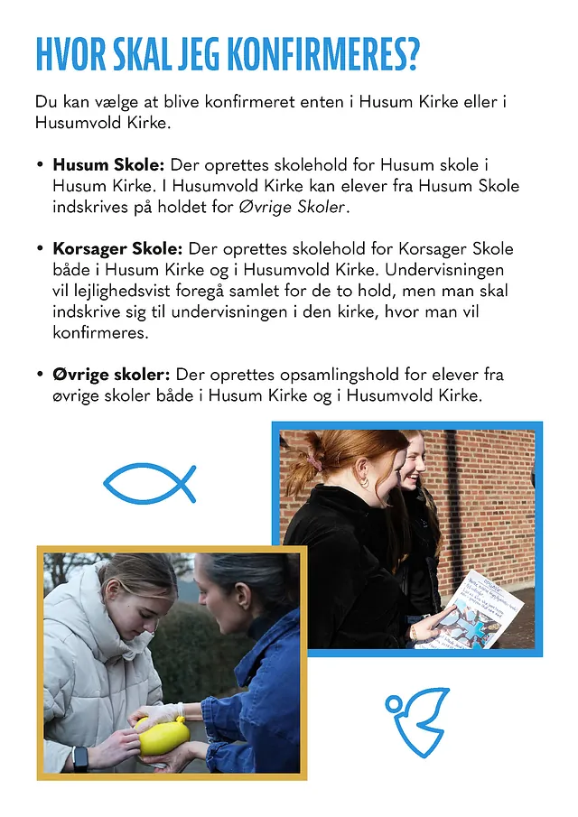 Guide til hvor man kan blive konfirmeret baseret på skoler.